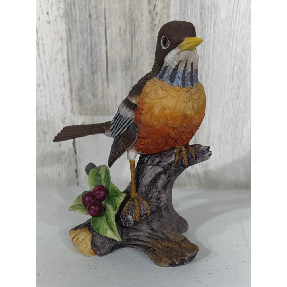 Andrea by Sadek Robin Bird Figurine 6.75in Brown‎ Orange Porcelain Japan